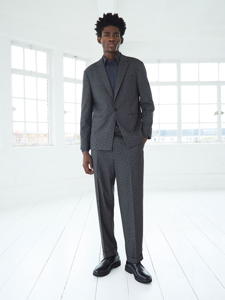 Grey EDIT Oversized Check Suit Jacket - Image 2 of 10