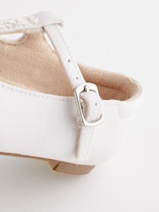 White Embellished Stain Resistant Satin Bridesmaid Collection T-Bar Occasion Shoes - Image 5 of 6