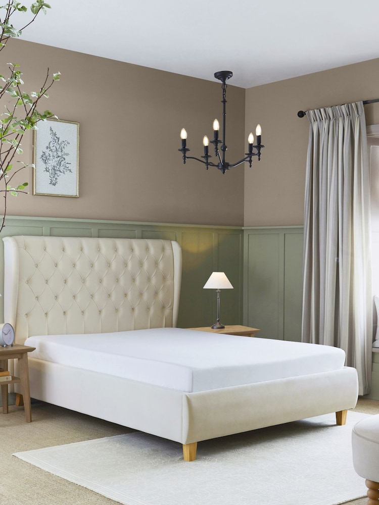 Laura Ashley Annaly Velvet Oyster Chatsworth Bed Upholstered - Image 2 of 6