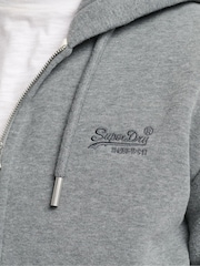 Superdry Grey Vintage Logo Embossed Zip-Up Hoodie - Image 4 of 6