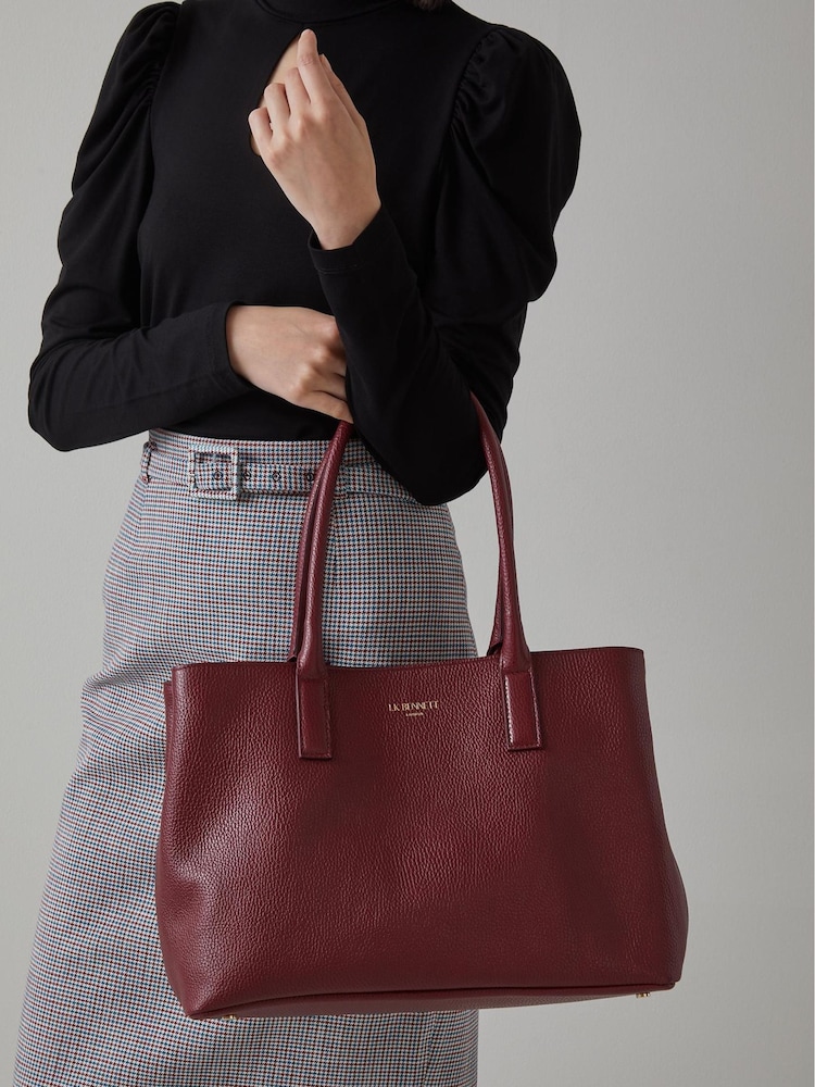 LK Bennett Red Leather Lillian Tote Bag - Image 1 of 4