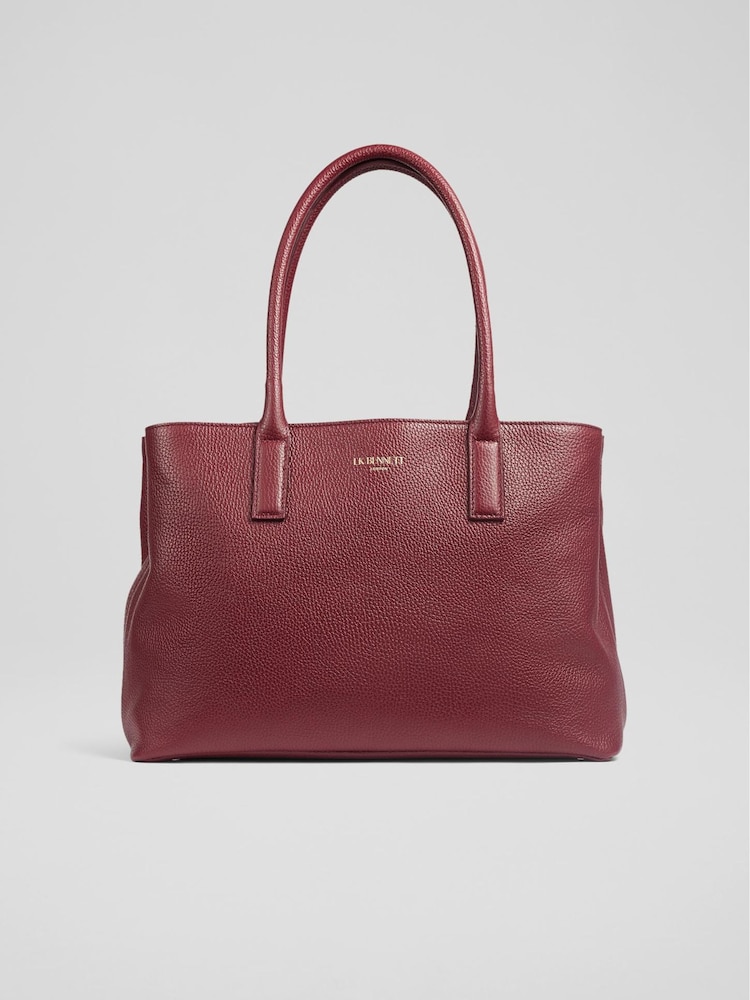 LK Bennett Red Leather Lillian Tote Bag - Image 2 of 4