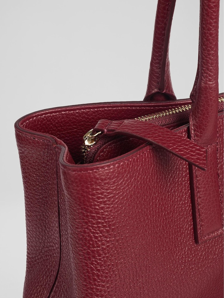LK Bennett Red Leather Lillian Tote Bag - Image 4 of 4
