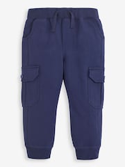 JoJo Maman Bébé Navy Blue & Khaki Green 2-Pack Cargo Joggers - Image 9 of 10