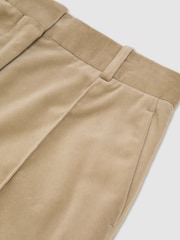 Reiss Blonde Neutral Nessa Velvet Flared Pintuck Suit Trousers - Image 8 of 8