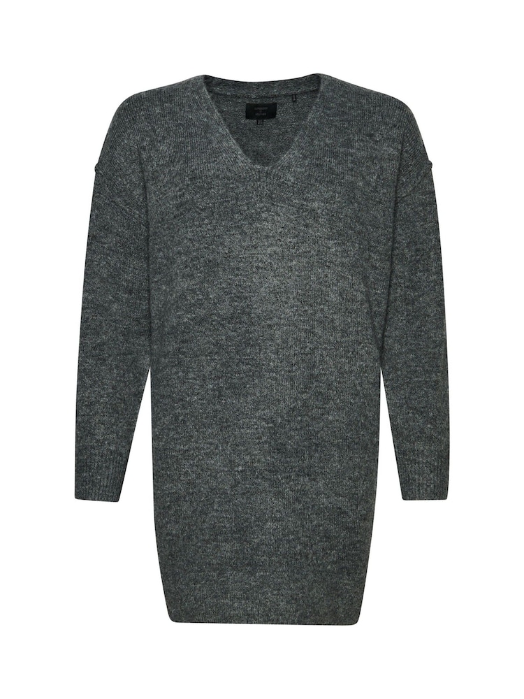 Superdry Grey Slouch V-Neck Knit Dress - Image 7 of 7