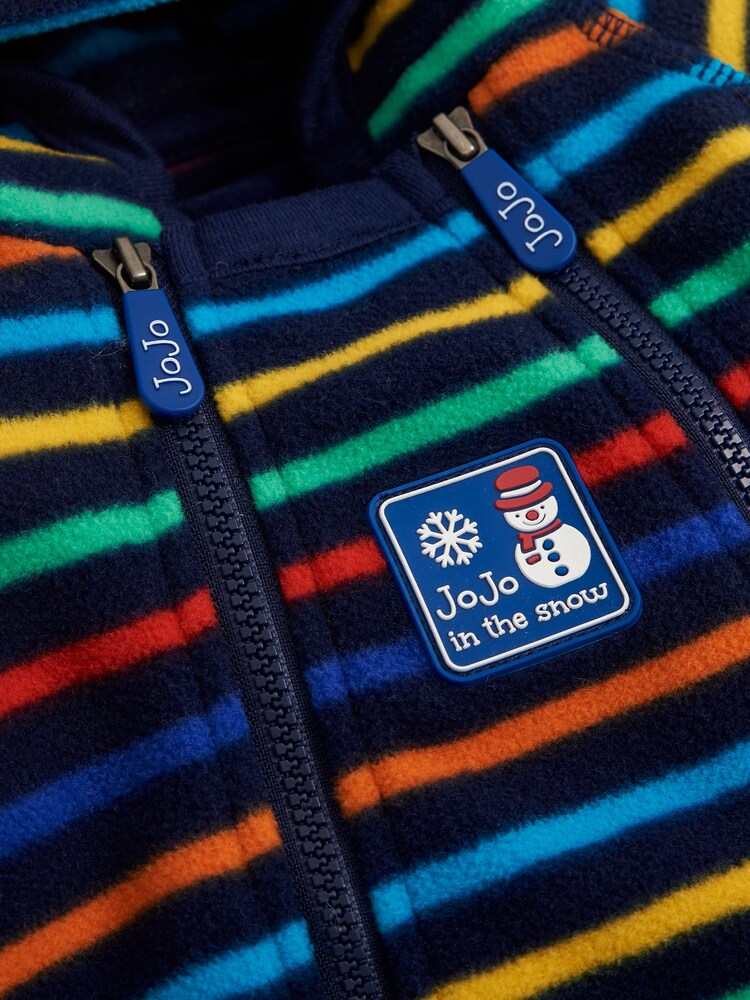 JoJo Maman Bébé White Rainbow Cosy Polarfleece All-In-One - Image 3 of 3