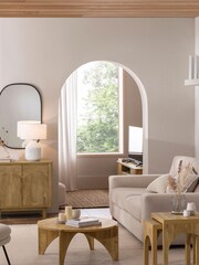 Natural Arches Mango Wood Effect Set of 2 Nest of Table - Image 3 of 6
