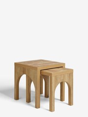 Natural Arches Mango Wood Effect Set of 2 Nest of Table - Image 5 of 6