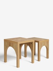 Natural Arches Mango Wood Effect Set of 2 Nest of Table - Image 6 of 6