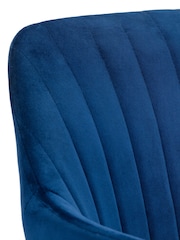 Julian Bowen Blue Kahlo Velvet Swivel Office Chair - Image 5 of 8