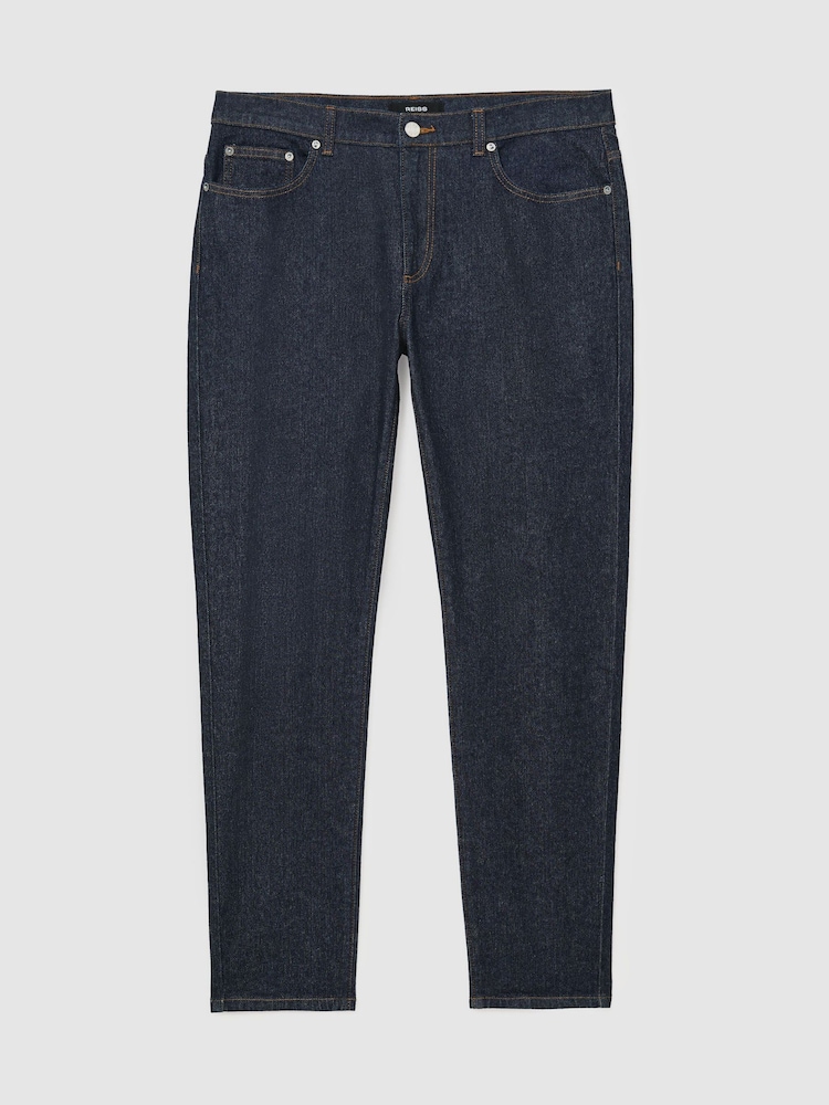 Reiss Raw Indigo Picton Cotton-Blend Slim-Fit Jeans - Image 2 of 6 Reiss Raw Indigo Picton Cotton-Blend Slim-Fit Jeans - Image 2 of 6