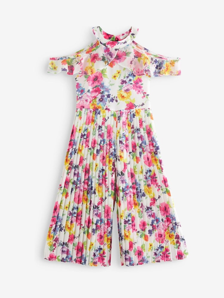 Multi Floral Print Wide Leg Jumpsuit (3-16yrs) - Image 1 of 2