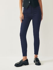 7 For All Mankind Blue Aubrey High Waisted Skinny Jeans - Image 1 of 5