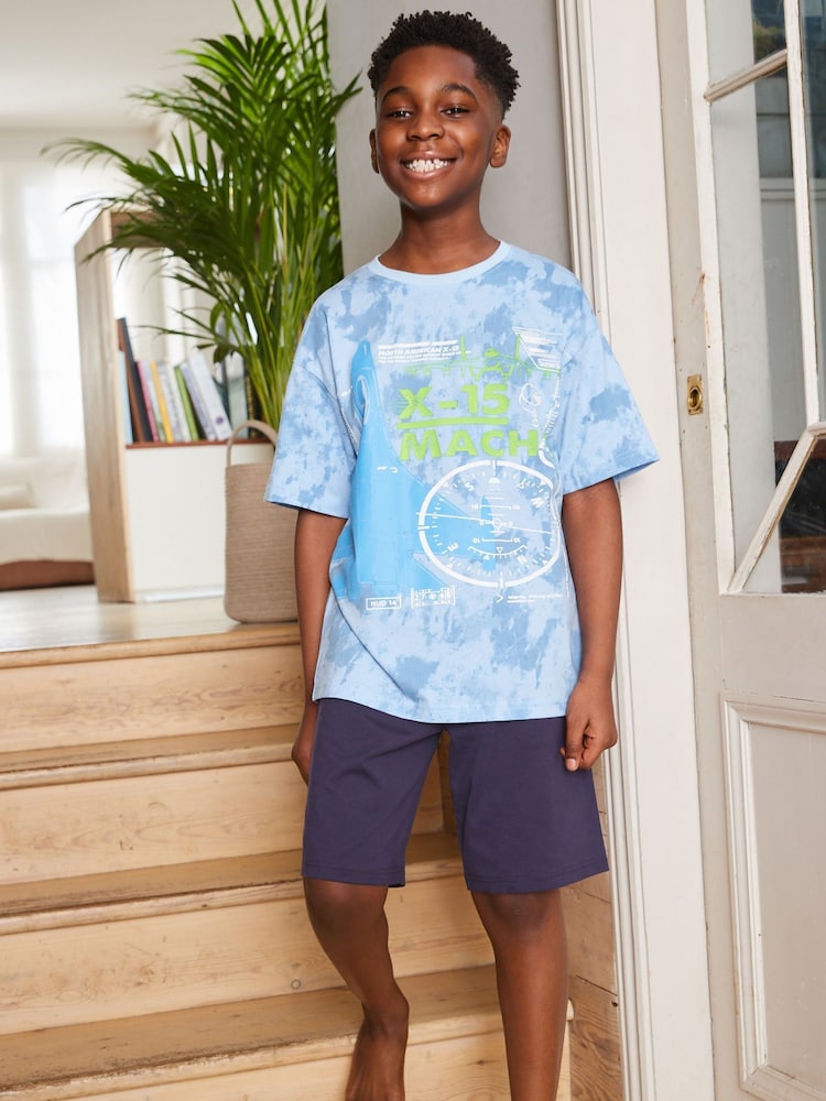 Blue Aeroplane Short Pyjamas (3-16yrs) - Image 2 of 5