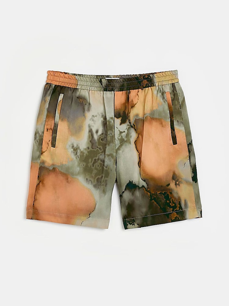 River Island Green Watercolour Laundry Shorts - Image 5 of 5 River Island Green Watercolour Laundry Shorts - Image 5 of 5
