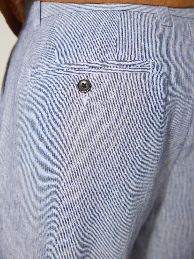 Light Blue Linen Blend Chino Shorts - Image 5 of 9
