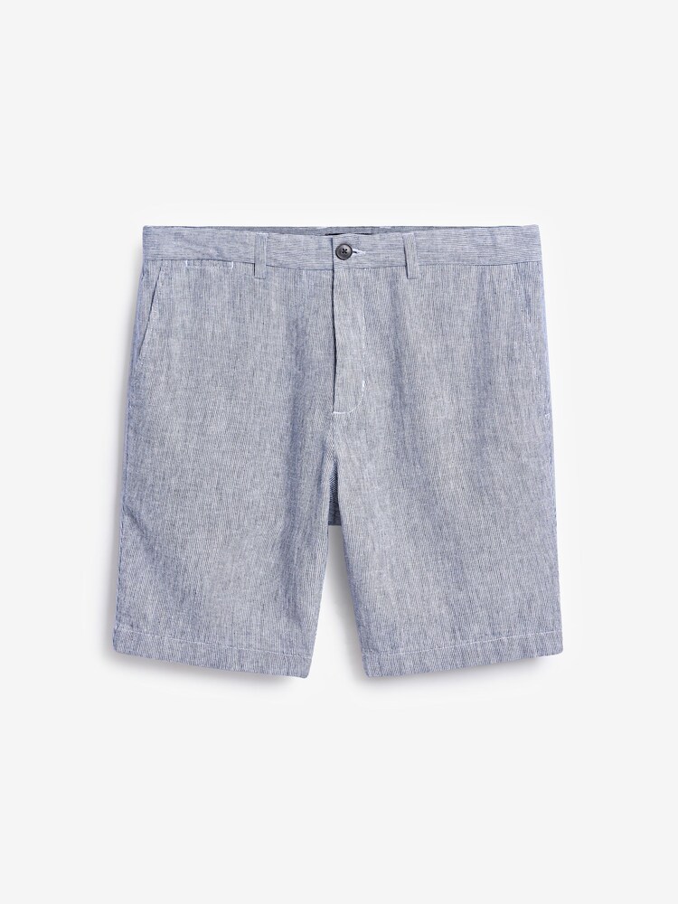 Light Blue Linen Blend Chino Shorts - Image 6 of 9