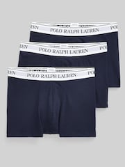 Темно-синий/белый - Polo Ralph Lauren Stretch Cotton Boxers 3 Pack - Image 1 of 4