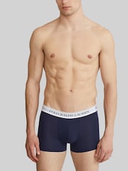Темно-синий/белый - Polo Ralph Lauren Stretch Cotton Boxers 3 Pack - Image 2 of 4