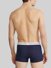 Темно-синий/белый - Polo Ralph Lauren Stretch Cotton Boxers 3 Pack - Image 3 of 4