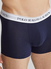 Темно-синий/белый - Polo Ralph Lauren Stretch Cotton Boxers 3 Pack - Image 4 of 4