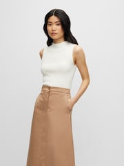 BOSS White Sleeveless Mock-Jumper - Image 4 of 5