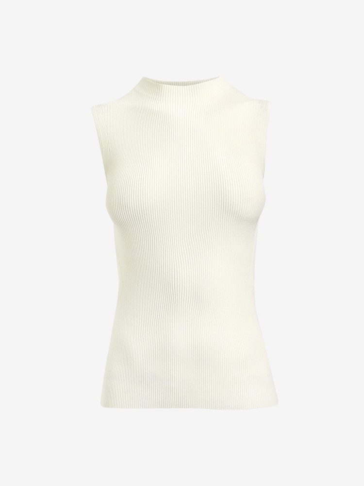 BOSS White Sleeveless Mock-Jumper - Image 5 of 5