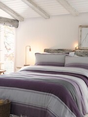 Fusion Purple Betley Brushed 100% Cotton Duvet Cover and Pillowcase Set - Image 1 of 4