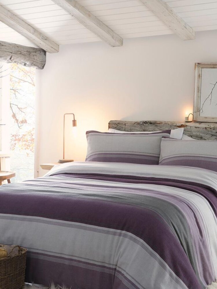 Fusion Purple Betley Brushed 100% Cotton Duvet Cover and Pillowcase Set - Image 1 of 4