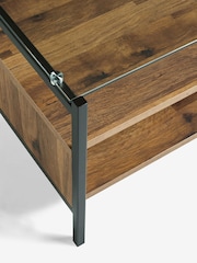 Dark Bronx Oak Effect Glass Coffee Table - Image 7 of 8