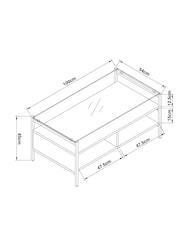Dark Bronx Oak Effect Glass Coffee Table - Image 8 of 8