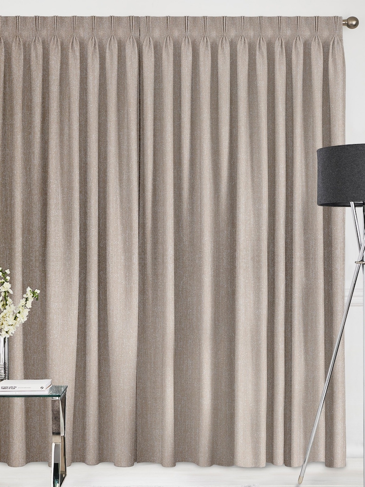 Fawn Natural Glittery Made To Measure Curtains - Image 2 of 9