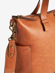 Hellbraun - Shopper-Tasche mit kontrastierenden Tragegriffen - Bild 5 von 6