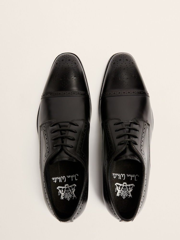 MOSS Black Brogue John Lucan Shoes - Image 2 of 4