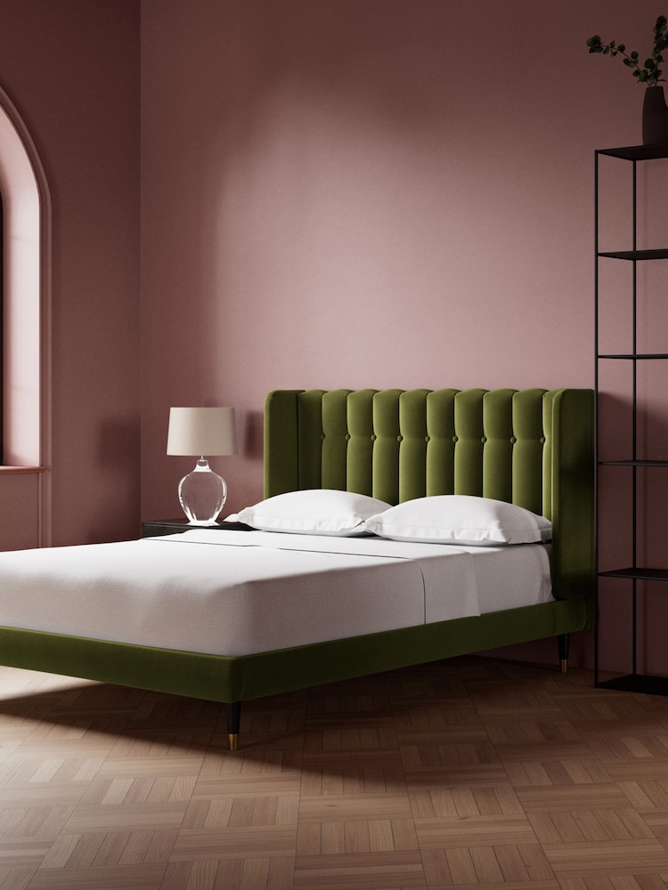 Swoon Easy Velvet Fern Green Kipling Bed - Image 2 of 7