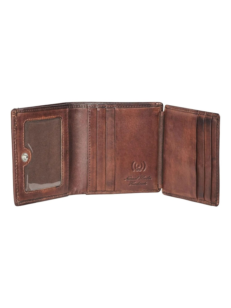 OSPREY LONDON The X Stitch Leather RFID ID Cardholder Brown Wallet - Image 4 of 4 OSPREY LONDON The X Stitch Leather RFID ID Cardholder Brown Wallet - Image 4 of 4