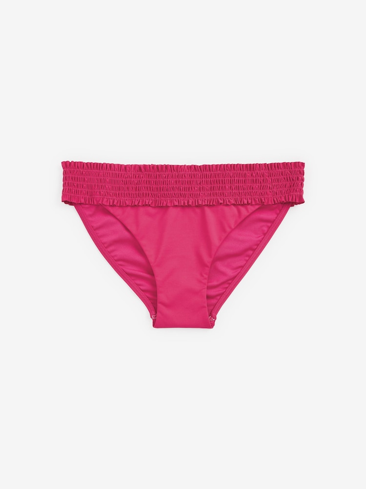 Pink - Gesmokte Bikinihose mit hohem Beinausschnitt - Bild 5 von 5 Pink - Gesmokte Bikinihose mit hohem Beinausschnitt - Bild 5 von 5
