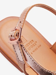 Rose Gold Extra Wide Fit Forever Comfort® Leather Plait Toe Post Flat Sandals - Image 6 of 6