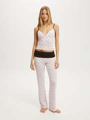 Cotton On Pink Airy Soft Triangle Cami & Roll Waist Pant Set - Image 3 of 5