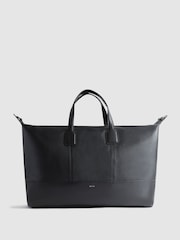 Reiss Black Carter Leather Holdall - Image 1 of 7