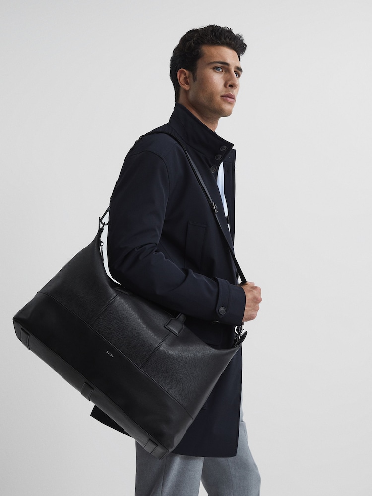 Reiss Black Carter Leather Holdall - Image 2 of 7 Reiss Black Carter Leather Holdall - Image 2 of 7