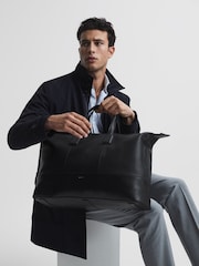 Reiss Black Carter Leather Holdall - Image 3 of 7