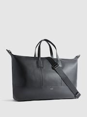 Reiss Black Carter Leather Holdall - Image 4 of 7