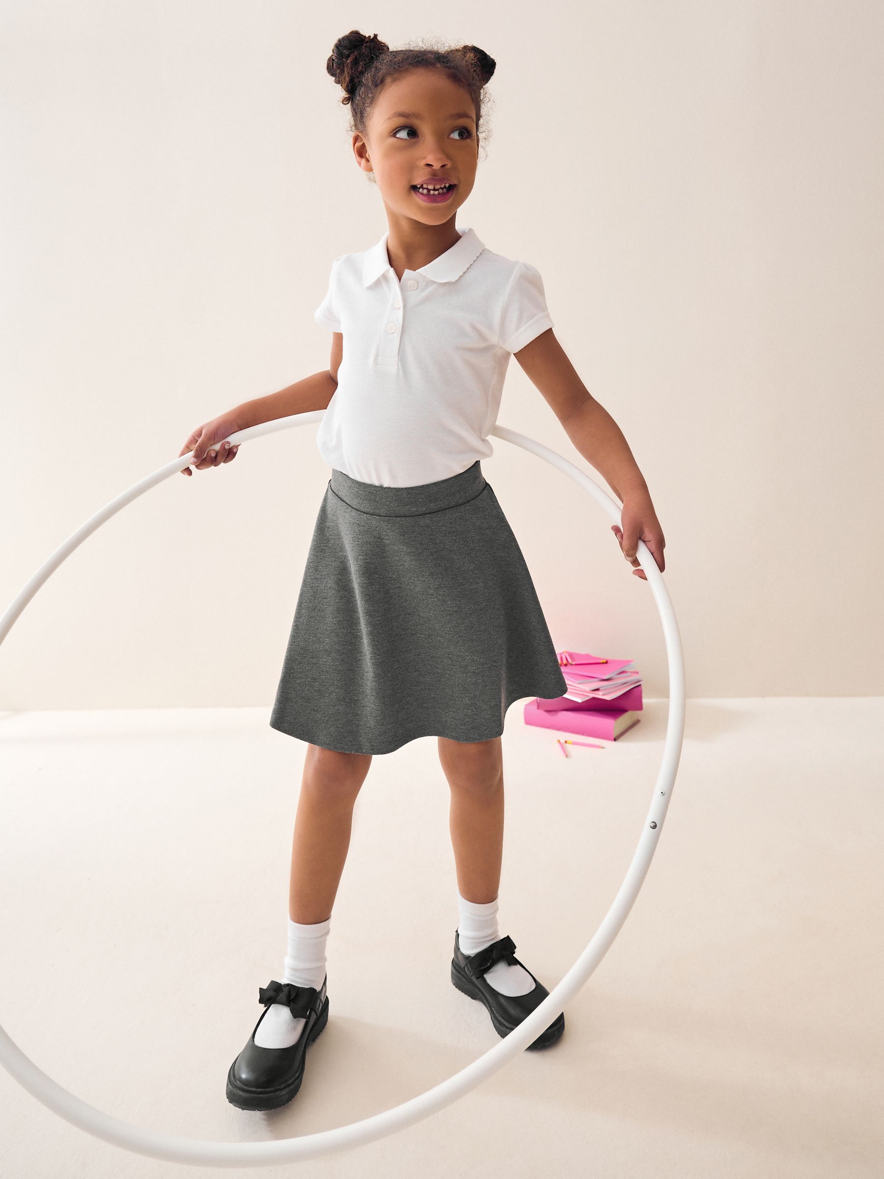 Buy Grey Pull-On School Skort with Jersey Stretch (3-17yrs