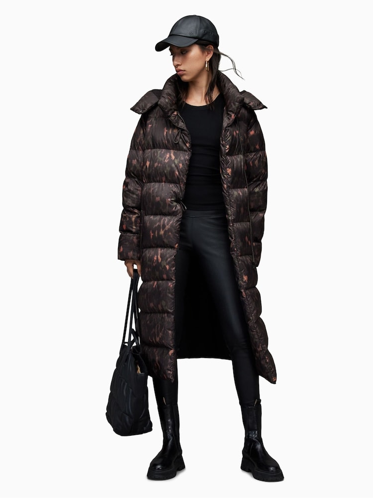 AllSaints Green Allana Leo Puffer Coat - Image 1 of 5