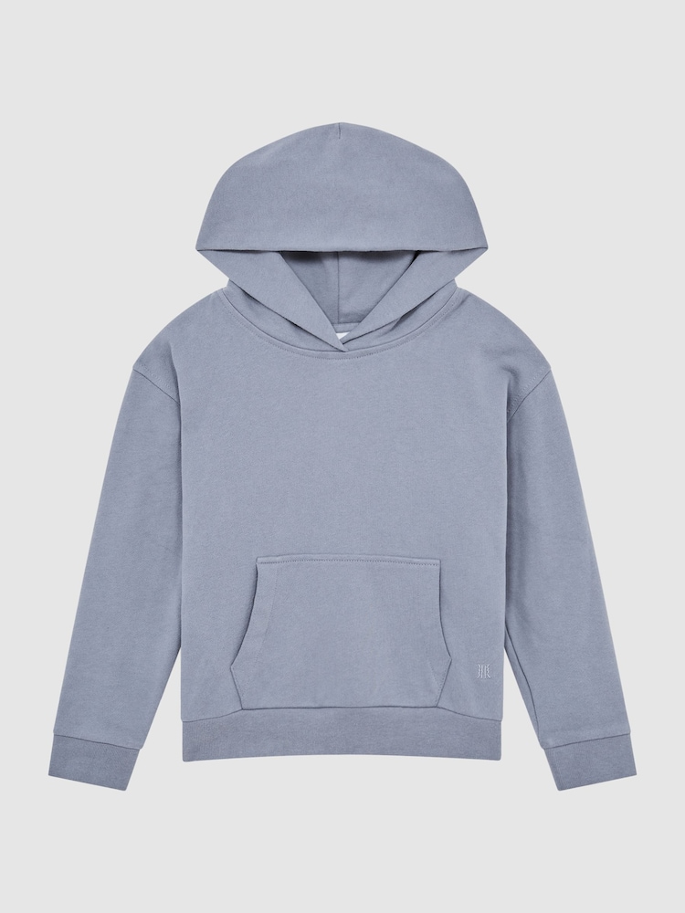 Reiss Ashley Blue Alexander Oversized Cotton Jersey Hoodie - Image 2 of 5