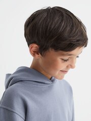 Reiss Ashley Blue Alexander Oversized Cotton Jersey Hoodie - Image 3 of 5