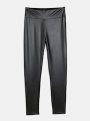 River Island High Waist Matt Coated Black Leggings - Image 4 of 4