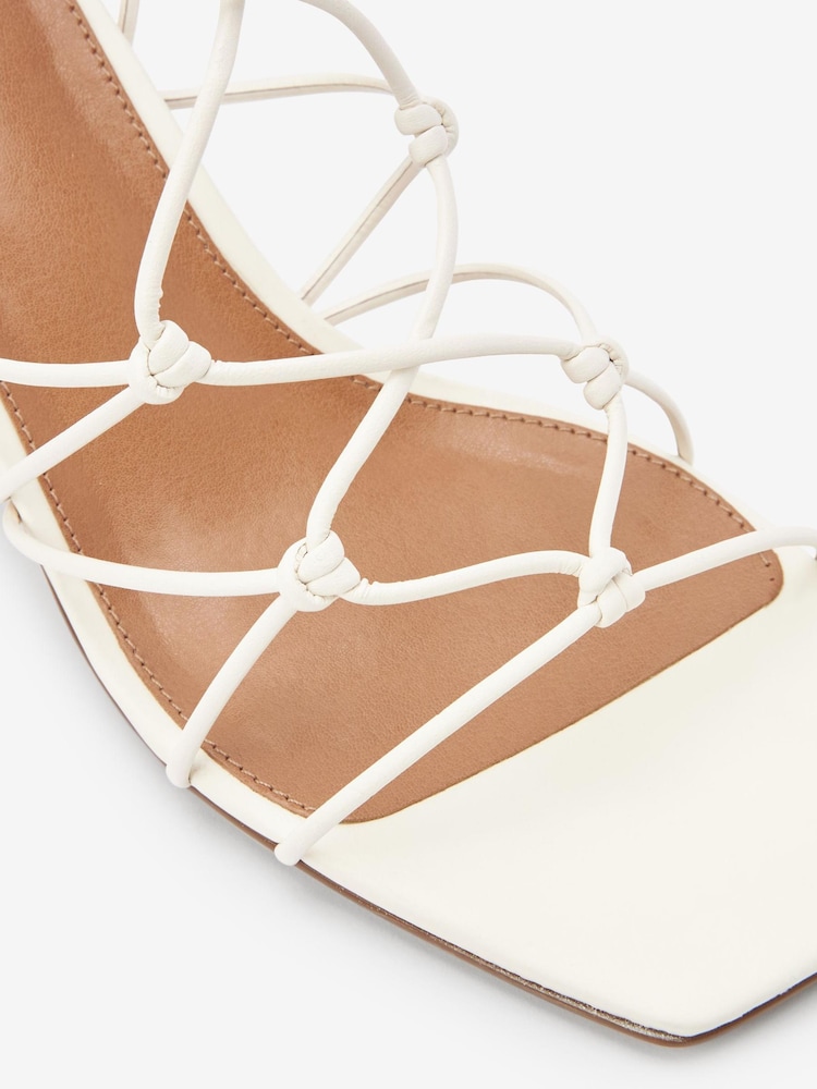 Bone Signature Leather Caged Knot Block Heels - Image 6 of 6 Bone Signature Leather Caged Knot Block Heels - Image 6 of 6